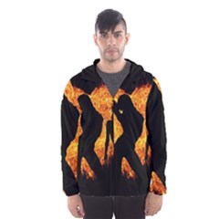 Shadow Heart Love Flame Girl Sexy Pose Men s Hooded Windbreaker