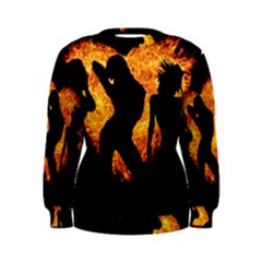 Shadow Heart Love Flame Girl Sexy Pose Women s Sweatshirt by HermanTelo