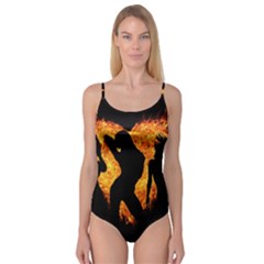 Shadow Heart Love Flame Girl Sexy Pose Camisole Leotard 