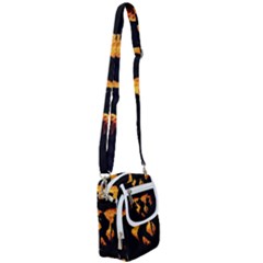 Shadow Heart Love Flame Girl Sexy Pose Shoulder Strap Belt Bag