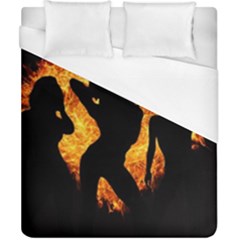 Shadow Heart Love Flame Girl Sexy Pose Duvet Cover (california King Size) by HermanTelo