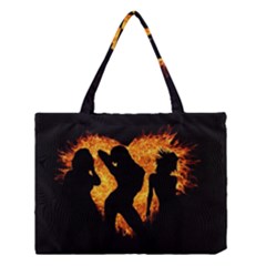 Shadow Heart Love Flame Girl Sexy Pose Medium Tote Bag