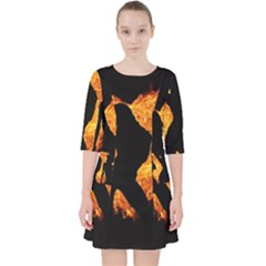 Shadow Heart Love Flame Girl Sexy Pose Pocket Dress