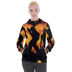 Shadow Heart Love Flame Girl Sexy Pose Women s Hooded Pullover by HermanTelo