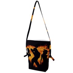 Shadow Heart Love Flame Girl Sexy Pose Folding Shoulder Bag