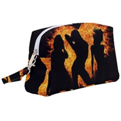 Shadow Heart Love Flame Girl Sexy Pose Wristlet Pouch Bag (large)