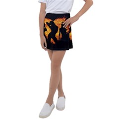 Shadow Heart Love Flame Girl Sexy Pose Kids  Tennis Skirt