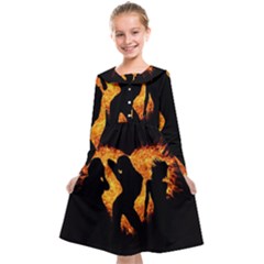 Shadow Heart Love Flame Girl Sexy Pose Kids  Midi Sailor Dress