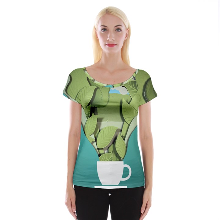 Illustrations Drink Cap Sleeve Top