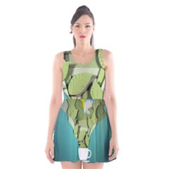 Illustrations Drink Scoop Neck Skater Dress