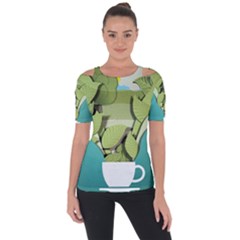 Illustrations Drink Shoulder Cut Out Short Sleeve Top by HermanTelo