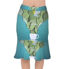 Illustrations Drink Short Mermaid Skirt