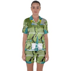 Illustrations Drink Satin Short Sleeve Pyjamas Set by HermanTelo