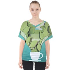 Illustrations Drink V-neck Dolman Drape Top by HermanTelo