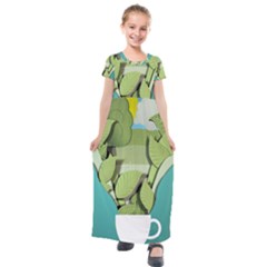 Illustrations Drink Kids  Short Sleeve Maxi Dress