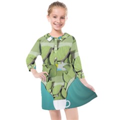 Illustrations Drink Kids  Quarter Sleeve Shirt Dress