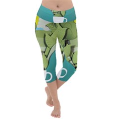 Illustrations Drink Lightweight Velour Capri Yoga Leggings