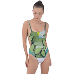 Illustrations Drink Tie Strap One Piece Swimsuit by HermanTelo