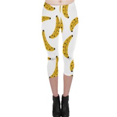 Banana Fruit Yellow Summer Capri Leggings  by Mariart