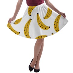 Banana Fruit Yellow Summer A-line Skater Skirt by Mariart