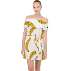 Banana Fruit Yellow Summer Off Shoulder Chiffon Dress by Mariart