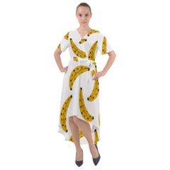 Banana Fruit Yellow Summer Front Wrap High Low Dress