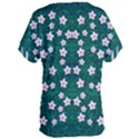 Porcelain Flowers  On Leaves Women s Oversized Tee View2