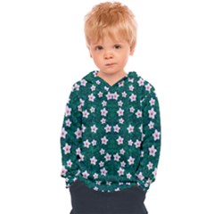 Porcelain Flowers  On Leaves Kids  Overhead Hoodie by pepitasart