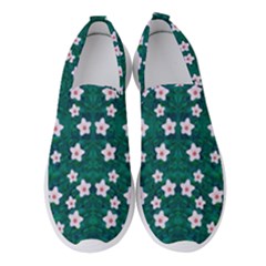 Porcelain Flowers  On Leaves Women s Slip On Sneakers by pepitasart