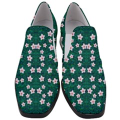 Porcelain Flowers  On Leaves Women Slip On Heel Loafers by pepitasart