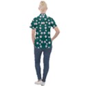 Porcelain Flowers  On Leaves Women s Short Sleeve Pocket Shirt View2