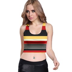 Contrast Yellow With Red Racer Back Crop Top by tmsartbazaar