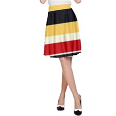 Contrast Yellow With Red A-line Skirt by tmsartbazaar