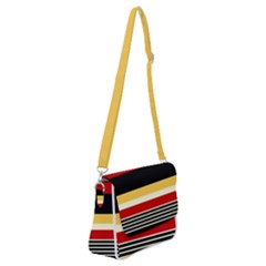 Contrast Yellow With Red Shoulder Bag With Back Zipper by tmsartbazaar