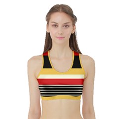 Contrast Yellow With Red Sports Bra With Border by tmsartbazaar