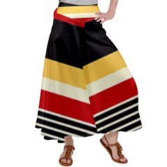 Contrast Yellow With Red Satin Palazzo Pants by tmsartbazaar