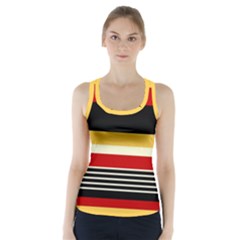 Contrast Yellow With Red Racer Back Sports Top by tmsartbazaar