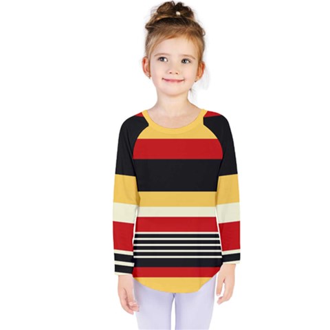 Contrast Yellow With Red Kids  Long Sleeve Tee by tmsartbazaar