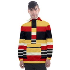 Contrast Yellow With Red Men s Front Pocket Pullover Windbreaker by tmsartbazaar