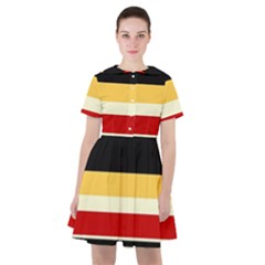 Contrast Yellow With Red Sailor Dress by tmsartbazaar