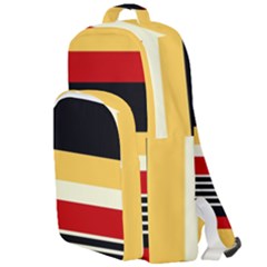 Contrast Yellow With Red Double Compartment Backpack by tmsartbazaar