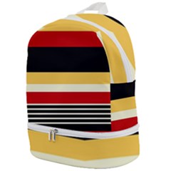 Contrast Yellow With Red Zip Bottom Backpack by tmsartbazaar