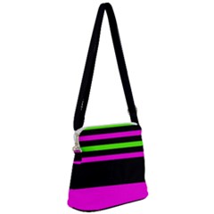 Disco Stripes Zipper Messenger Bag by tmsartbazaar