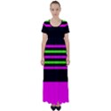 Disco Stripes High Waist Short Sleeve Maxi Dress View1