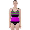 Disco Stripes Cut Out Top Tankini Set View1