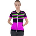 Disco Stripes Short Sleeve Zip Up Jacket View1