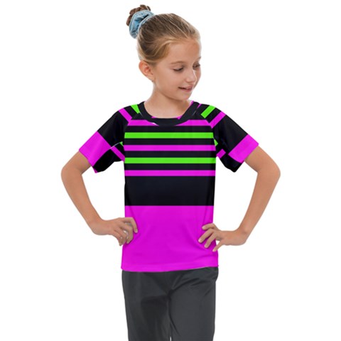 Disco Stripes Kids  Mesh Piece Tee by tmsartbazaar