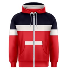 Navy Blue With Red Men s Zipper Hoodie by tmsartbazaar