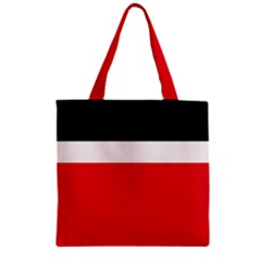 Navy Blue With Red Zipper Grocery Tote Bag by tmsartbazaar