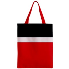 Navy Blue With Red Zipper Classic Tote Bag by tmsartbazaar